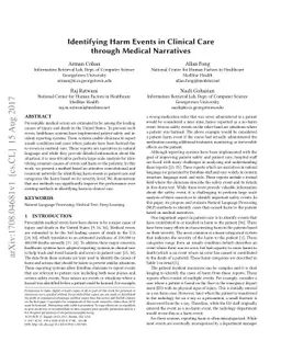Identifying Harm Events in Clinical Care through Medical Narratives