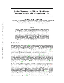 Racing Thompson: an Efficient Algorithm for Thompson Sampling with
  Non-conjugate Priors