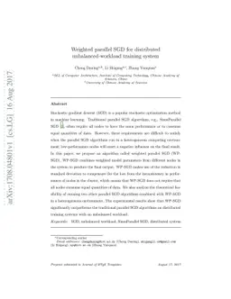 Weighted parallel SGD for distributed unbalanced-workload training
  system