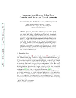 Language Identification Using Deep Convolutional Recurrent Neural
  Networks