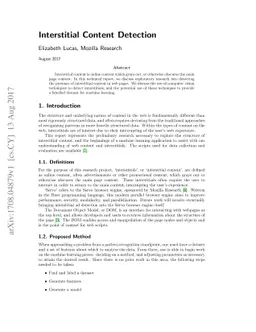 Interstitial Content Detection
