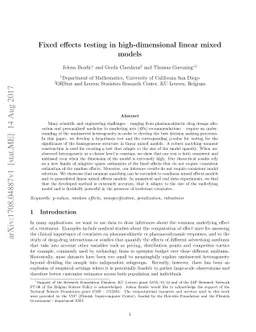 Fixed effects testing in high-dimensional linear mixed models