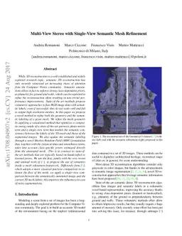 Multi-View Stereo with Single-View Semantic Mesh Refinement