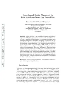 Cross-lingual Entity Alignment via Joint Attribute-Preserving Embedding