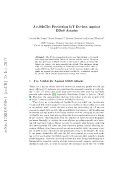 AntibIoTic: Protecting IoT Devices Against DDoS Attacks