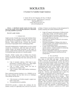 SOCRATES: A System For Scalable Graph Analytics