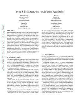 Deep & Cross Network for Ad Click Predictions