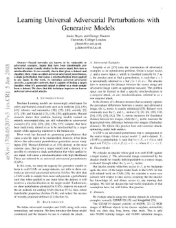 Learning Universal Adversarial Perturbations with Generative Models
