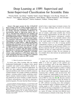 Deep Learning at 15PF: Supervised and Semi-Supervised Classification for
  Scientific Data