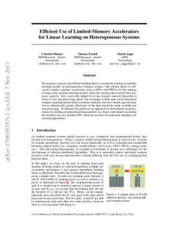 Efficient Use of Limited-Memory Accelerators for Linear Learning on
  Heterogeneous Systems