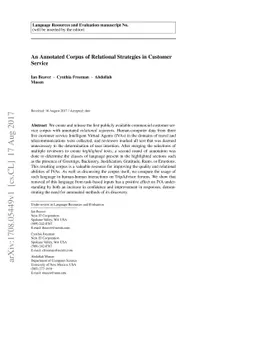An Annotated Corpus of Relational Strategies in Customer Service