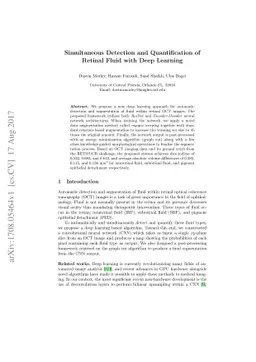 Simultaneous Detection and Quantification of Retinal Fluid with Deep
  Learning