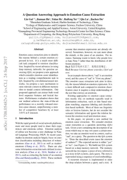 A Question Answering Approach to Emotion Cause Extraction