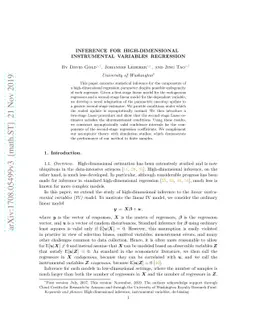 Inference for high-dimensional instrumental variables regression