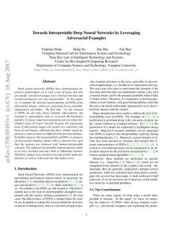Towards Interpretable Deep Neural Networks by Leveraging Adversarial
  Examples