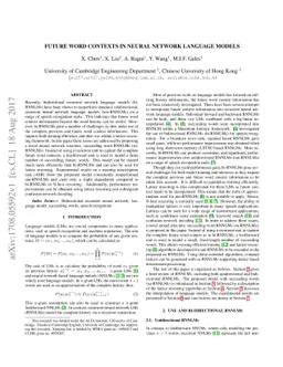 Future Word Contexts in Neural Network Language Models