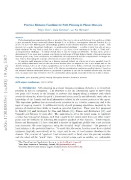 Practical Distance Functions for Path-Planning in Planar Domains