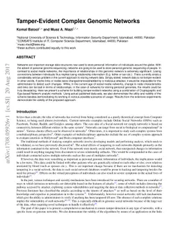 Tamper-Evident Complex Genomic Networks