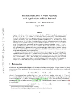 Fundamental Limits of Weak Recovery with Applications to Phase Retrieval