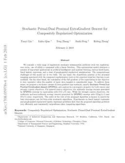 Stochastic Primal-Dual Proximal ExtraGradient Descent for Compositely
  Regularized Optimization