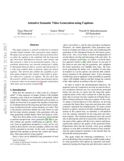 Attentive Semantic Video Generation using Captions