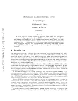 Boltzmann machines for time-series
