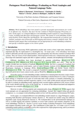 Portuguese Word Embeddings: Evaluating on Word Analogies and Natural
  Language Tasks