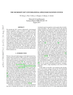 The Microsoft 2017 Conversational Speech Recognition System