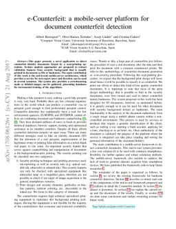 e-Counterfeit: a mobile-server platform for document counterfeit
  detection
