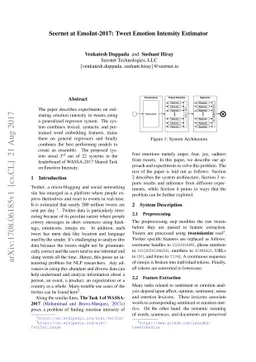 Seernet at EmoInt-2017: Tweet Emotion Intensity Estimator