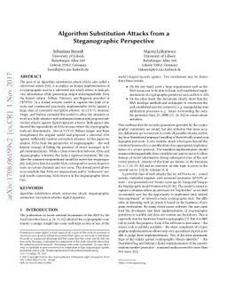 Algorithm Substitution Attacks from a Steganographic Perspective
