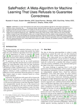 SafePredict: A Meta-Algorithm for Machine Learning That Uses Refusals to
  Guarantee Correctness