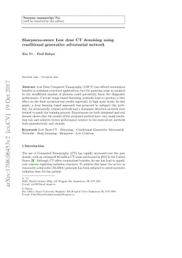 Sharpness-aware Low dose CT denoising using conditional generative
  adversarial network