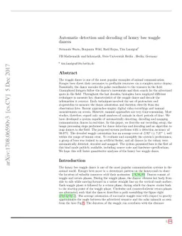 Automatic detection and decoding of honey bee waggle dances