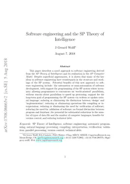 Software engineering and the SP Theory of Intelligence
