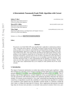 A Deterministic Nonsmooth Frank Wolfe Algorithm with Coreset Guarantees