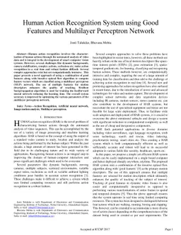 Human Action Recognition System using Good Features and Multilayer
  Perceptron Network