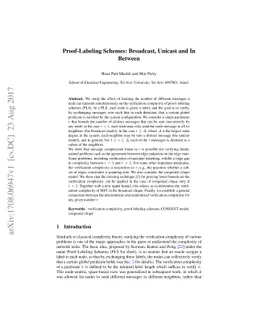 Proof-Labeling Schemes: Broadcast, Unicast and In Between