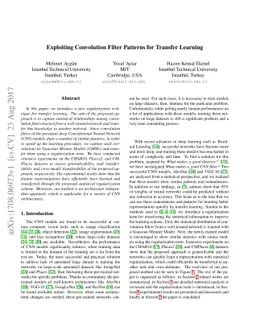 Exploiting Convolution Filter Patterns for Transfer Learning