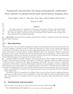Variational autoencoders for tissue heterogeneity exploration from
  (almost) no preprocessed mass spectrometry imaging data