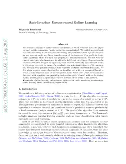 Scale-invariant unconstrained online learning