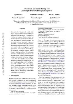 Towards an Automatic Turing Test: Learning to Evaluate Dialogue
  Responses