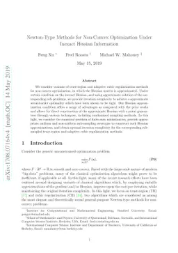 Newton-Type Methods for Non-Convex Optimization Under Inexact Hessian
  Information