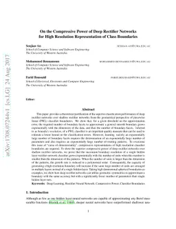 On the Compressive Power of Deep Rectifier Networks for High Resolution
  Representation of Class Boundaries