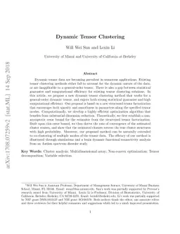 Dynamic Tensor Clustering