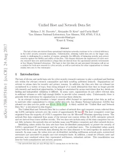 Unified Host and Network Data Set