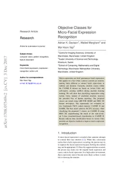 Objective Classes for Micro-Facial Expression Recognition