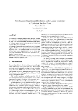 Joint Structured Learning and Predictions under Logical Constraints in
  Conditional Random Fields