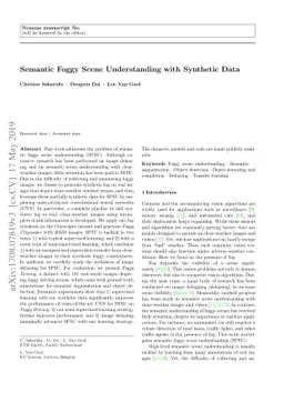 Semantic Foggy Scene Understanding with Synthetic Data