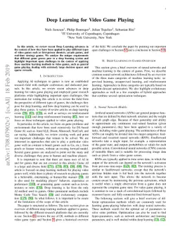 Deep Learning for Video Game Playing